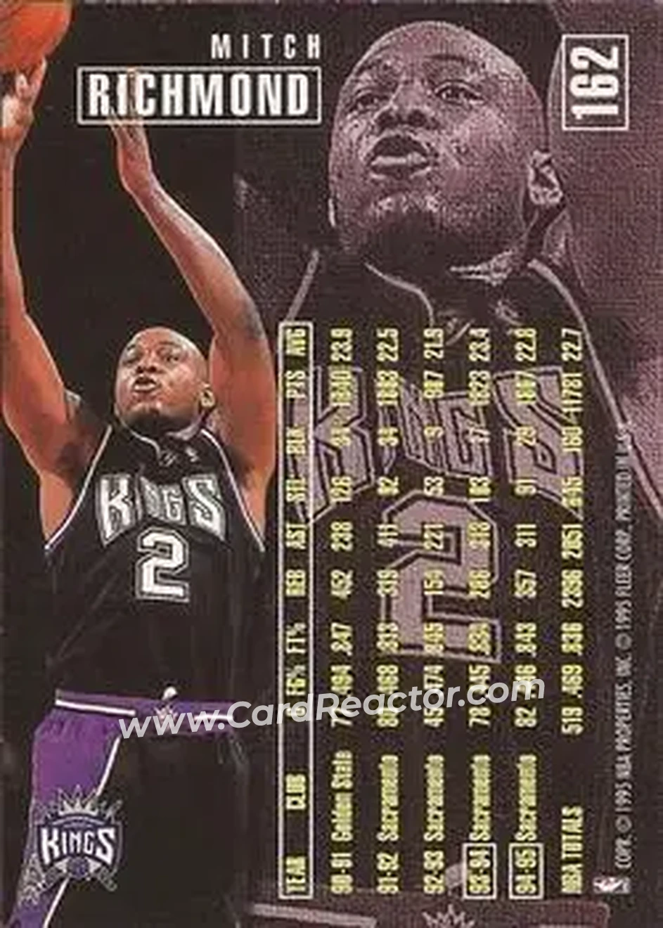 1995-96 Fleer #162 - Mitch Richmond - Sacramento Kings - Back