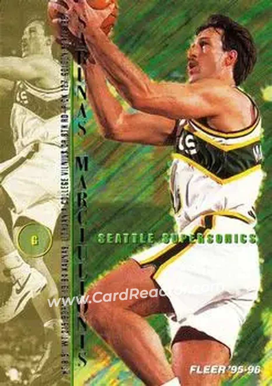 1995-96 Fleer #178 - Šarūnas Marčiulionis - Seattle SuperSonics - Front