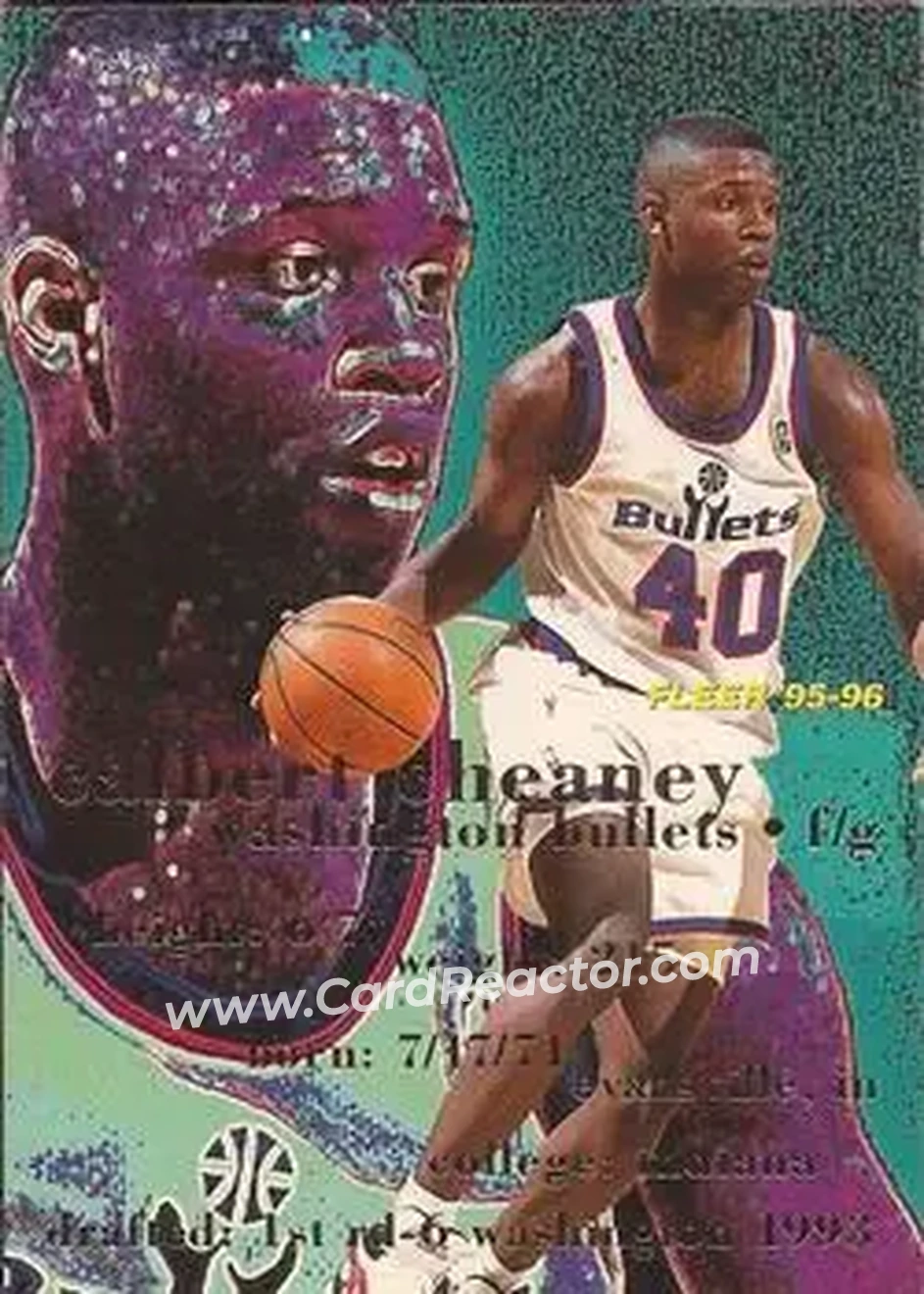 1995-96 Fleer #192 - Calbert Cheaney - Washington Bullets - Front