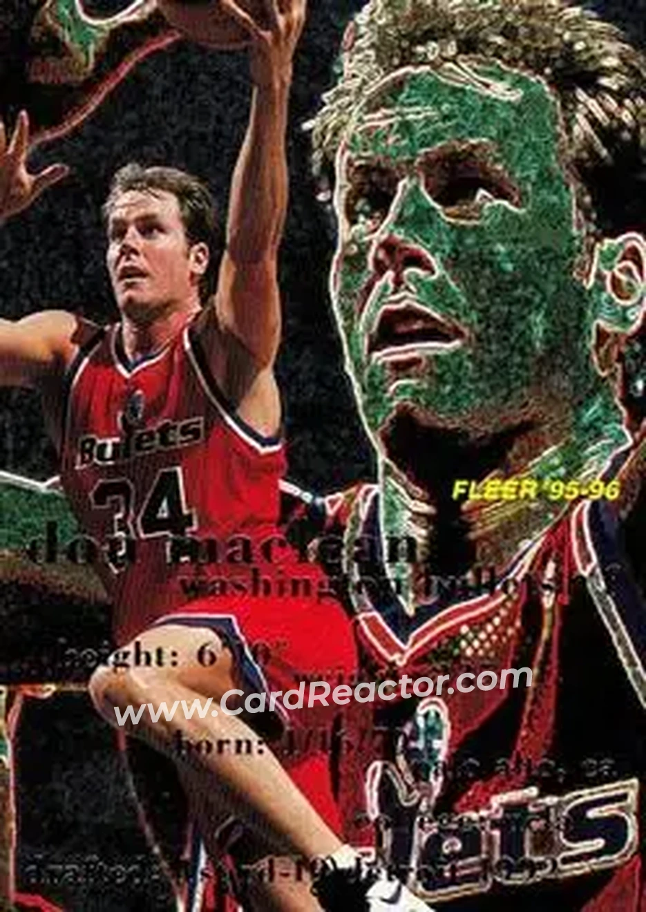 1995-96 Fleer #194 - Don MacLean - Washington Bullets - Front