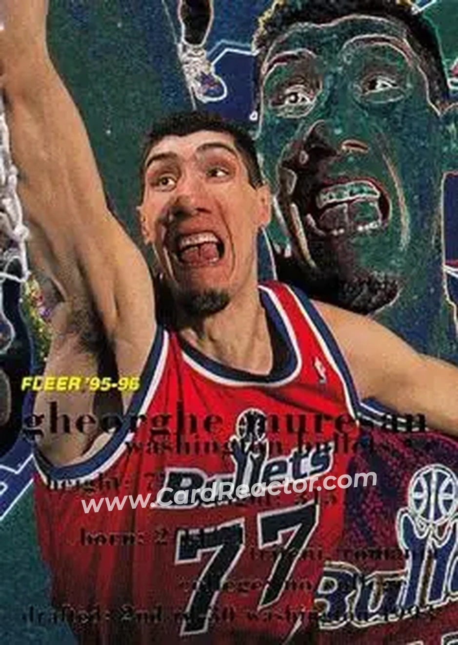 1995-96 Fleer #195 - Gheorghe Mureșan - Washington Bullets - Front