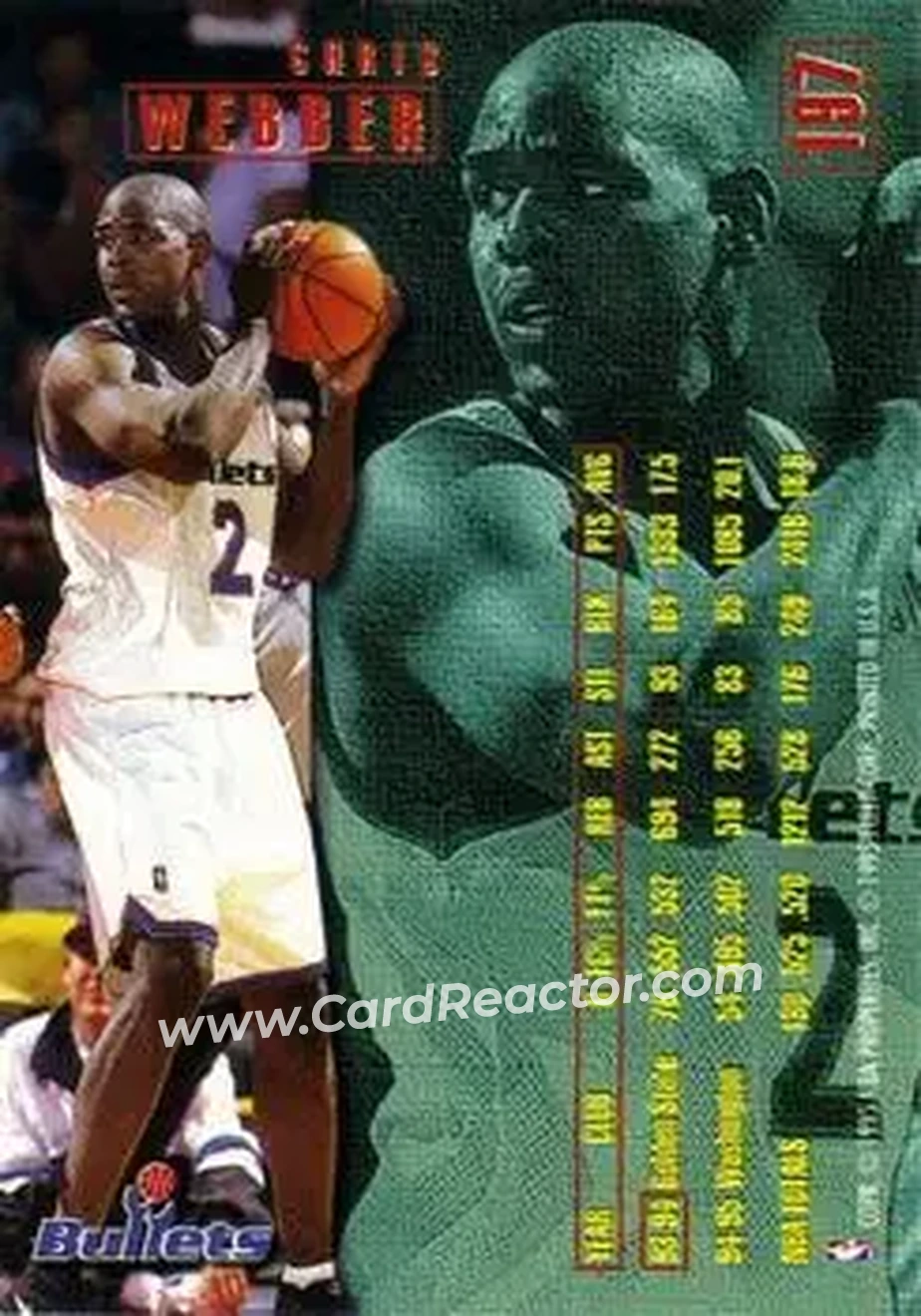 1995-96 Fleer #197 - Chris Webber - Washington Bullets - Back
