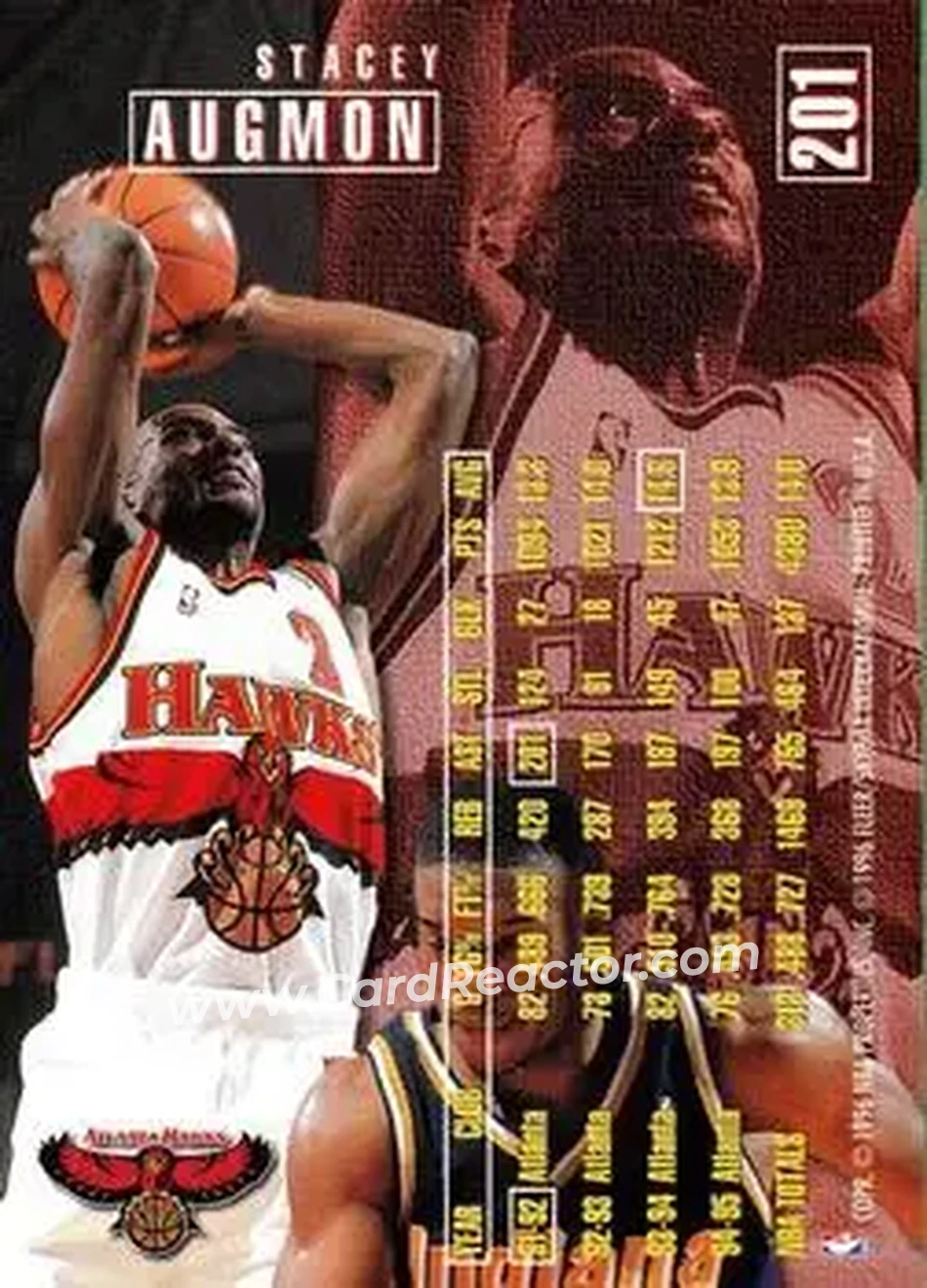1995-96 Fleer #201 - Stacey Augmon - Atlanta Hawks - Back