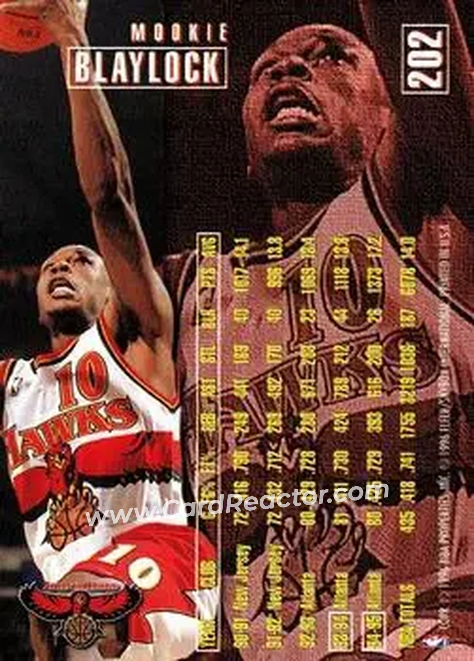 1995-96 Fleer #202 - Mookie Blaylock - Atlanta Hawks - Back 1995-96 Fleer #202 - Mookie Blaylock - Atlanta Hawks - Back