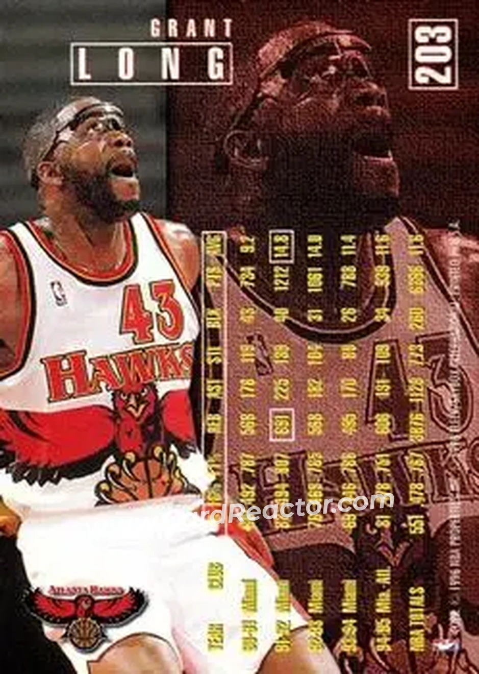 1995-96 Fleer #203 - Grant Long - Atlanta Hawks - Back