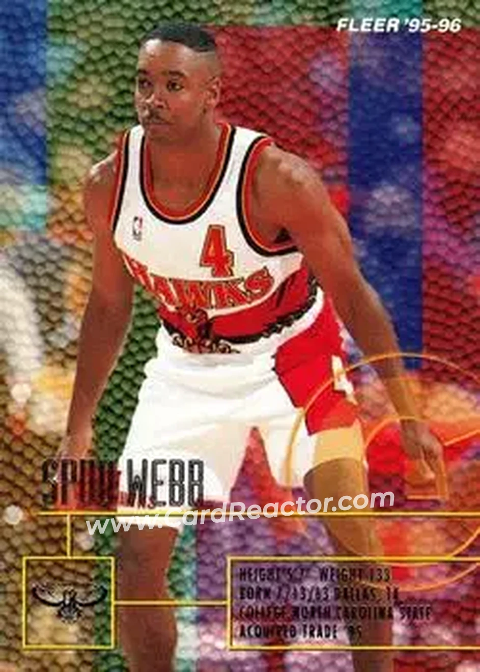 1995-96 Fleer #206 - Spud Webb - Atlanta Hawks - Front