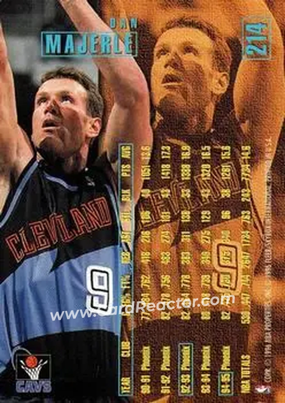 1995-96 Fleer #214 - Dan Majerle - Cleveland Cavaliers - Back
