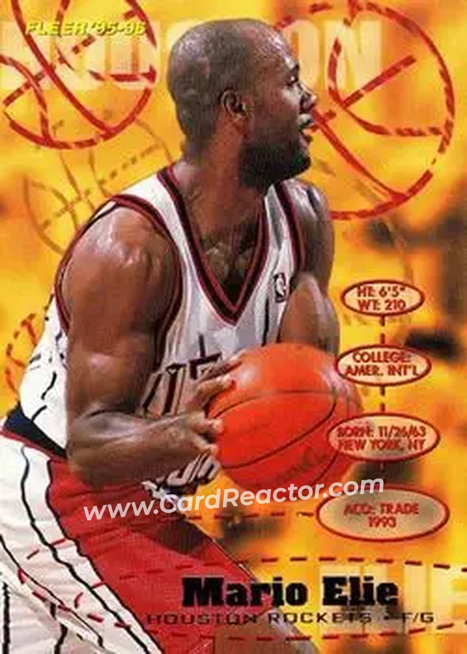 1995-96 Fleer #222 - Mario Elie - Houston Rockets - Front