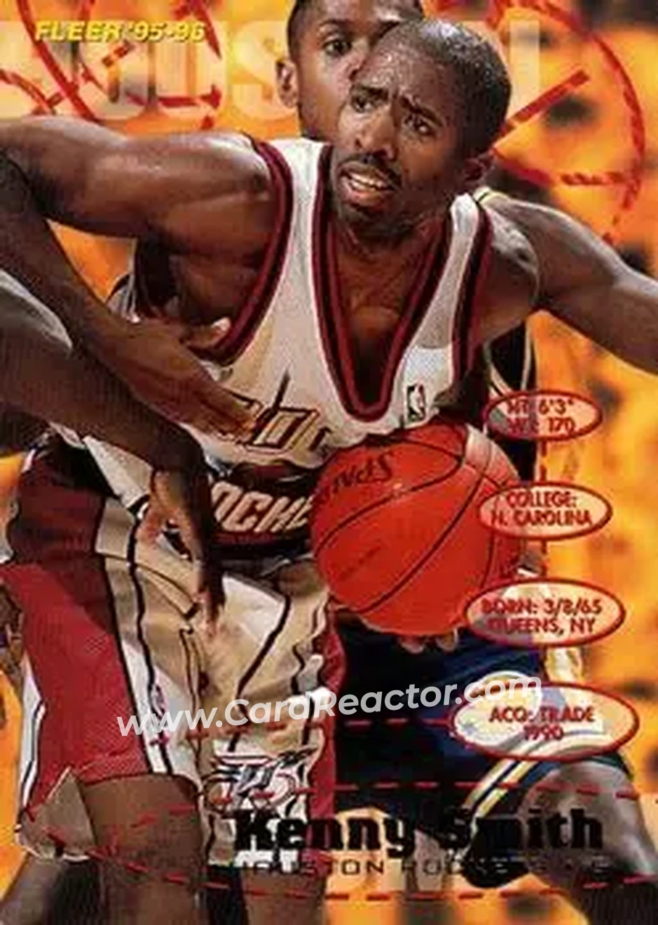 1995-96 Fleer #225 - Kenny Smith - Houston Rockets - Front 1995-96 Fleer #225 - Kenny Smith - Houston Rockets - Front