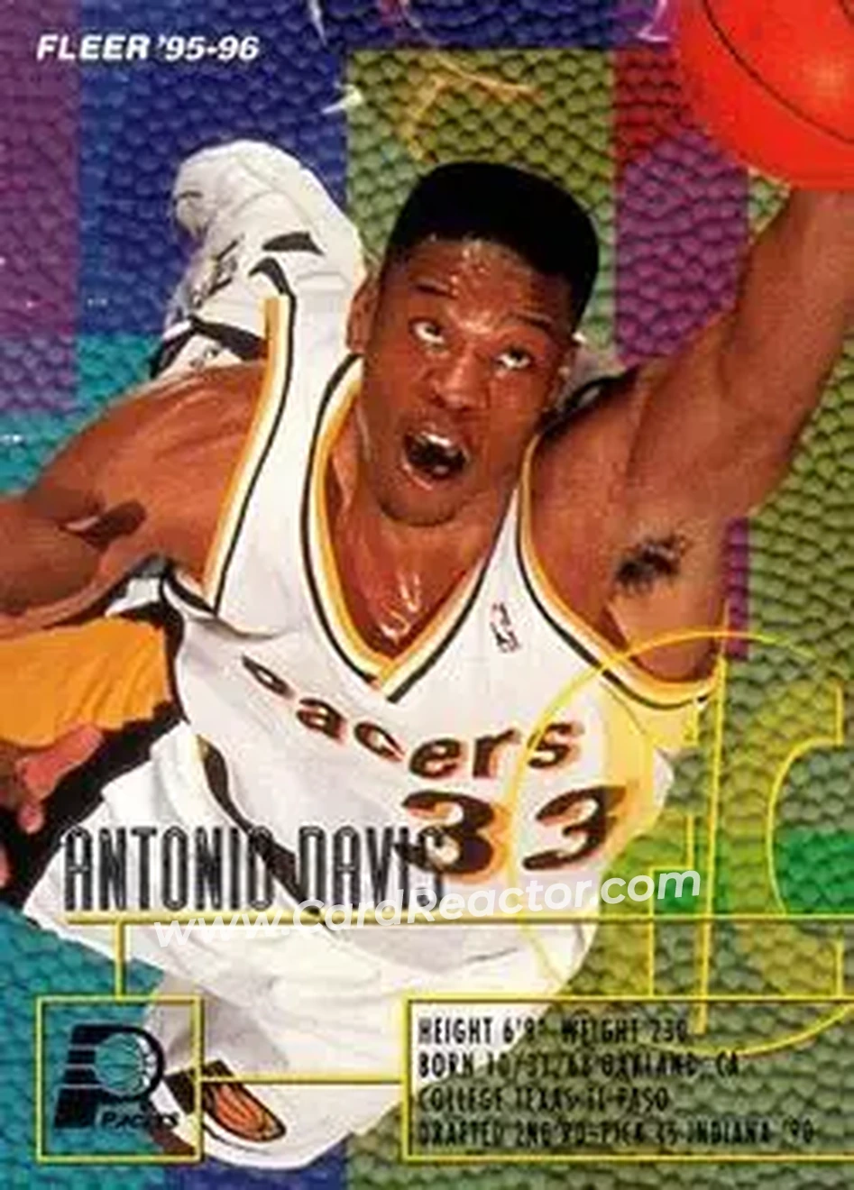 1995-96 Fleer #226 - Antonio Davis - Indiana Pacers - Front 1995-96 Fleer #226 - Antonio Davis - Indiana Pacers - Front