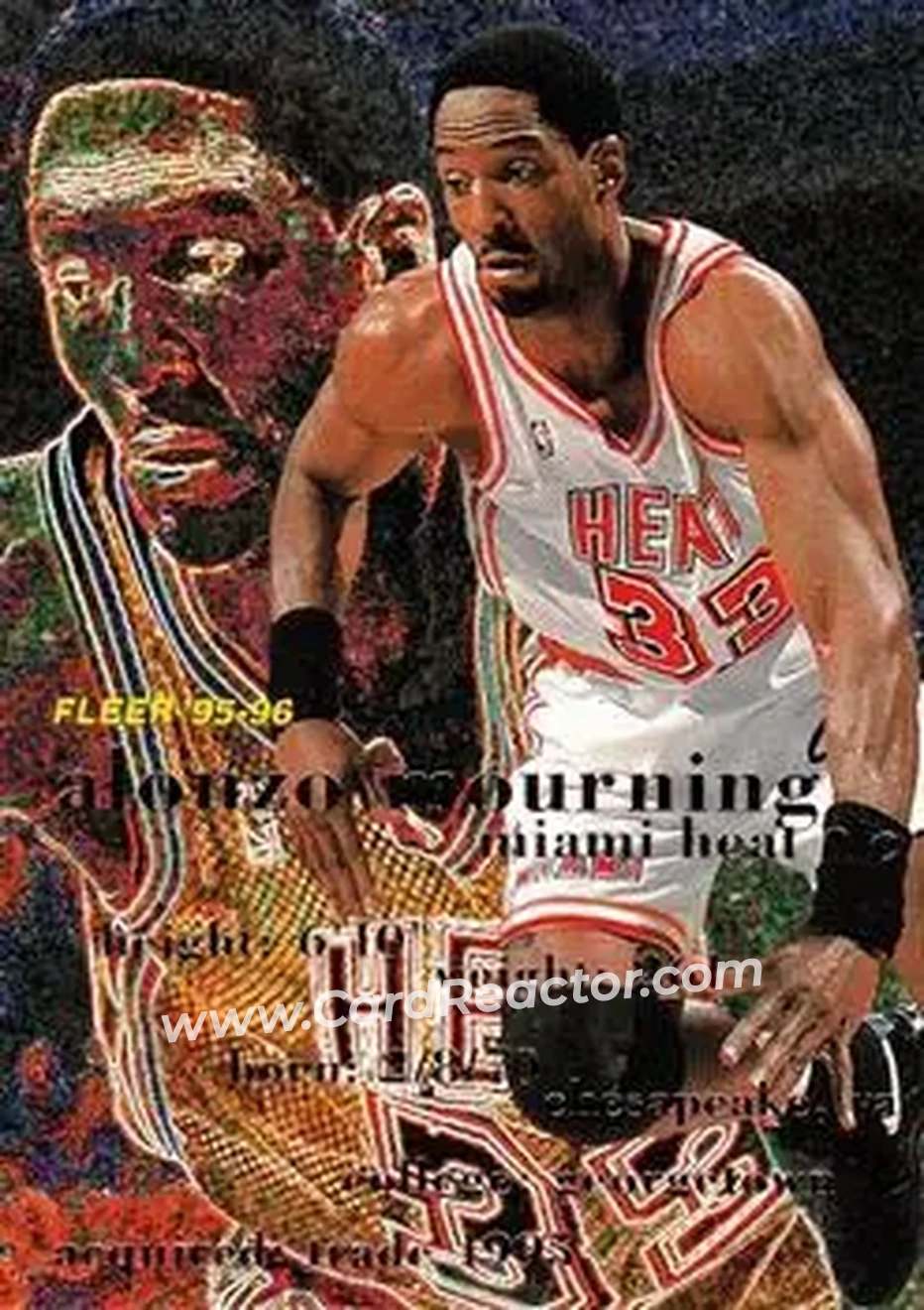 1995-96 Fleer #235 - Alonzo Mourning - Miami Heat - Front