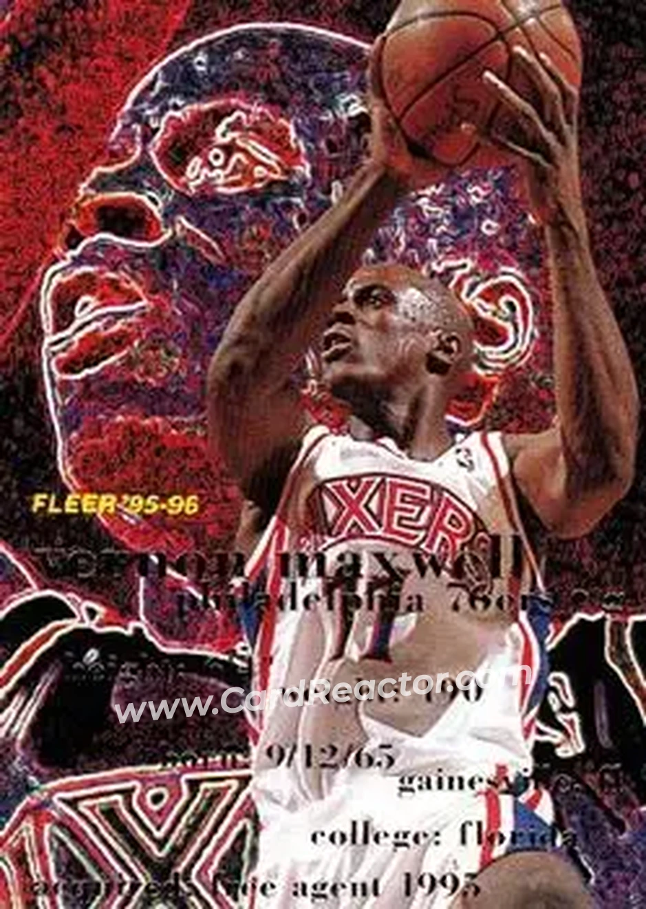 1995-96 Fleer #245 - Vernon Maxwell - Philadelphia 76ers - Front