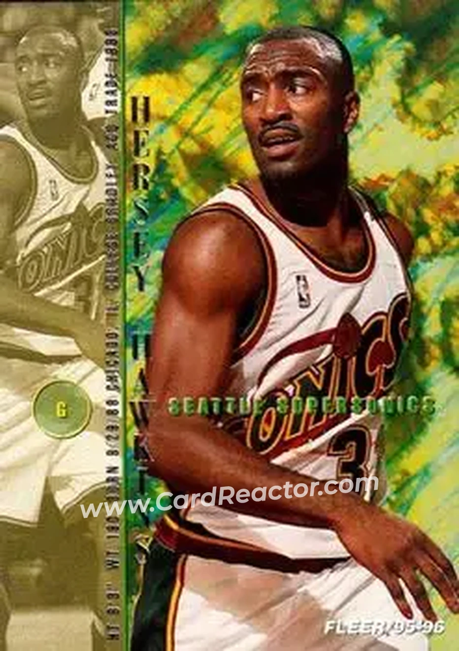 1995-96 Fleer #252 - Hersey Hawkins - Seattle SuperSonics - Front