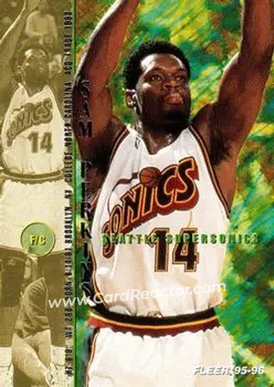 1995-96 Fleer #256 - Sam Perkins - Seattle SuperSonics - Front