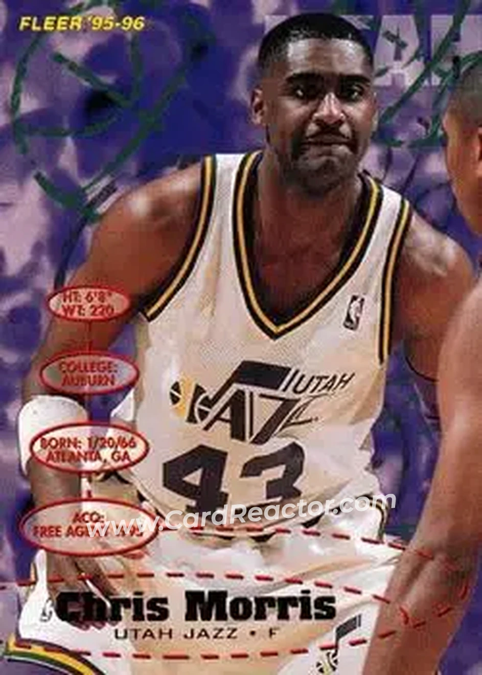1995-96 Fleer #258 - Chris Morris - Utah Jazz - Front 1995-96 Fleer #258 - Chris Morris - Utah Jazz - Front