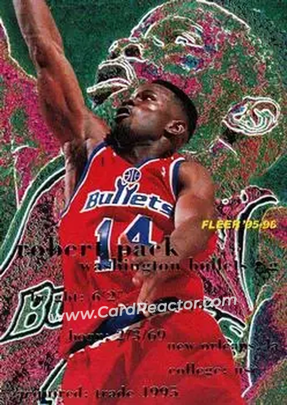 1995-96 Fleer #259 - Robert Pack - Washington Bullets - Front