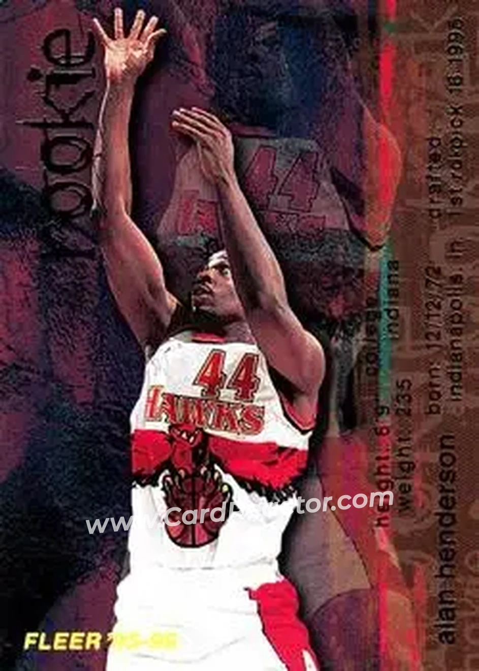1995-96 Fleer #294 - Alan Henderson - Atlanta Hawks - Front