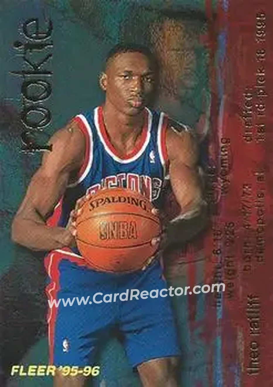 1995-96 Fleer #304 - Theo Ratliff - Detroit Pistons - Front