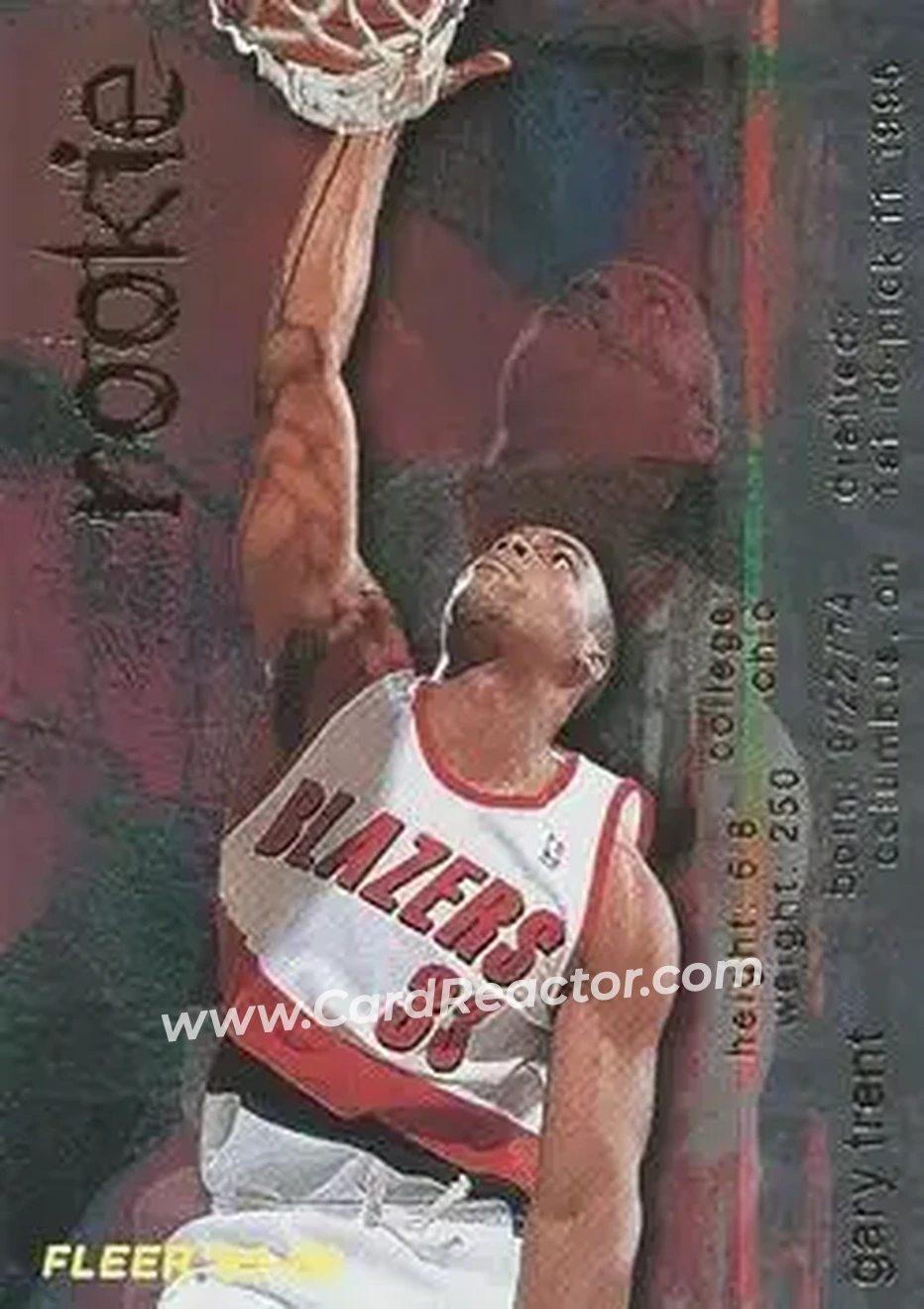 1995-96 Fleer #314 - Gary Trent - Portland Trail Blazers - Front