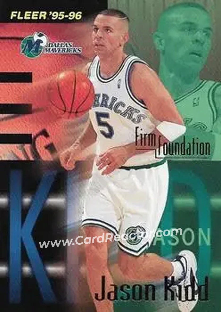 1995-96 Fleer #325 - Jason Kidd - Dallas Mavericks - Front