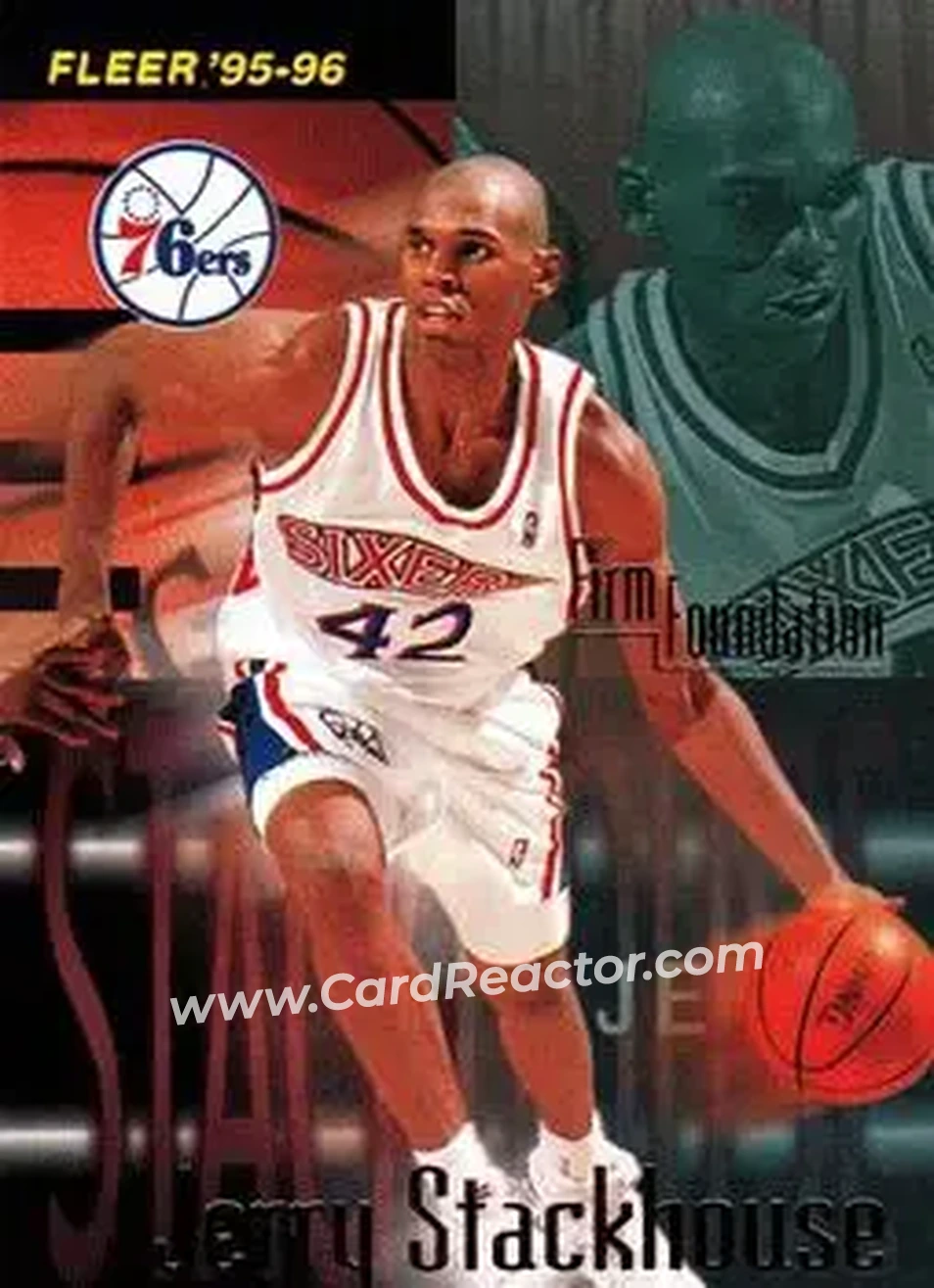 1995-96 Fleer #339 - Jerry Stackhouse - Philadelphia 76ers - Front