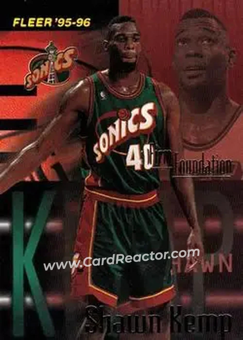 1995-96 Fleer #344 - Shawn Kemp - Seattle SuperSonics - Front