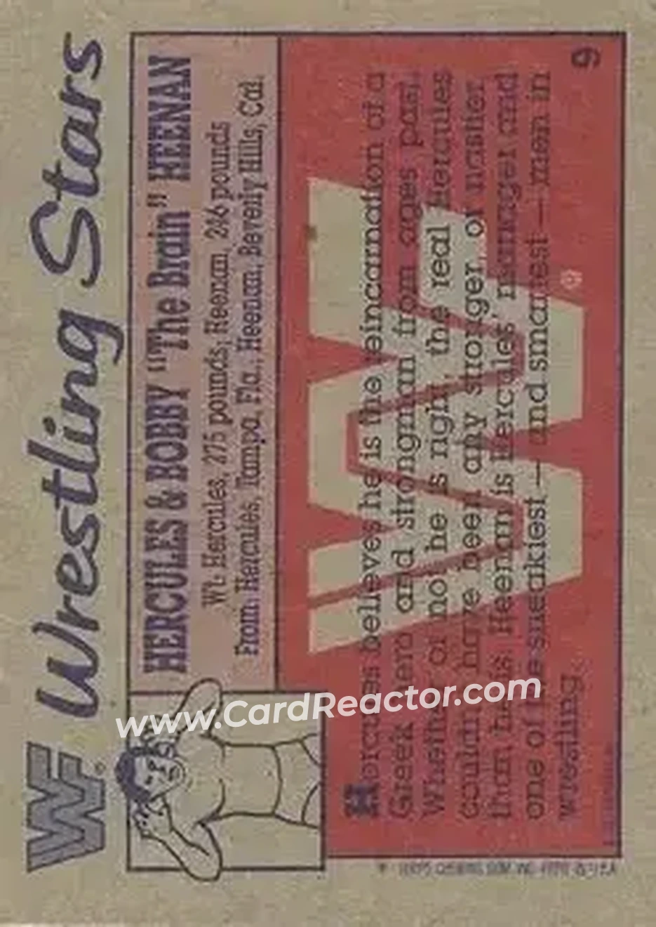 1987 Topps WWF #9 - Card #9 - Back 1987 Topps WWF #9 - Card #9 - Back