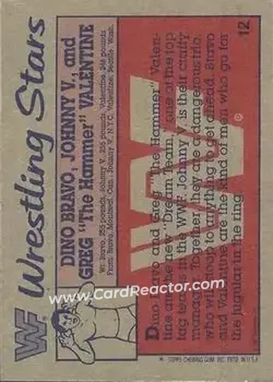 1987 Topps WWF #12 - Card #12 - Back 1987 Topps WWF #12 - Card #12 - Back