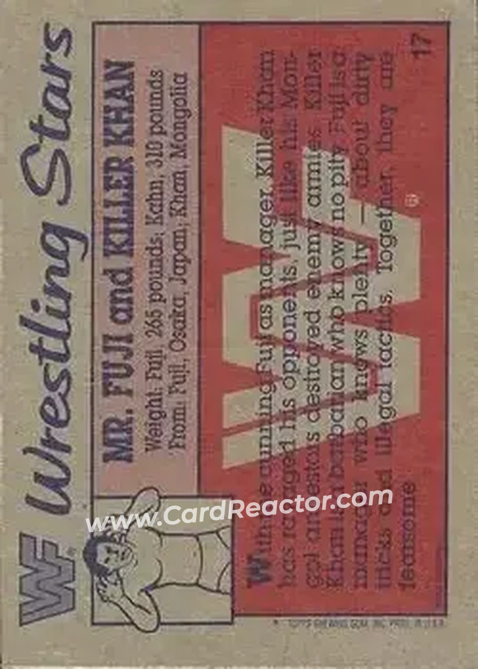 1987 Topps WWF #17 - Card #17 - Back 1987 Topps WWF #17 - Card #17 - Back