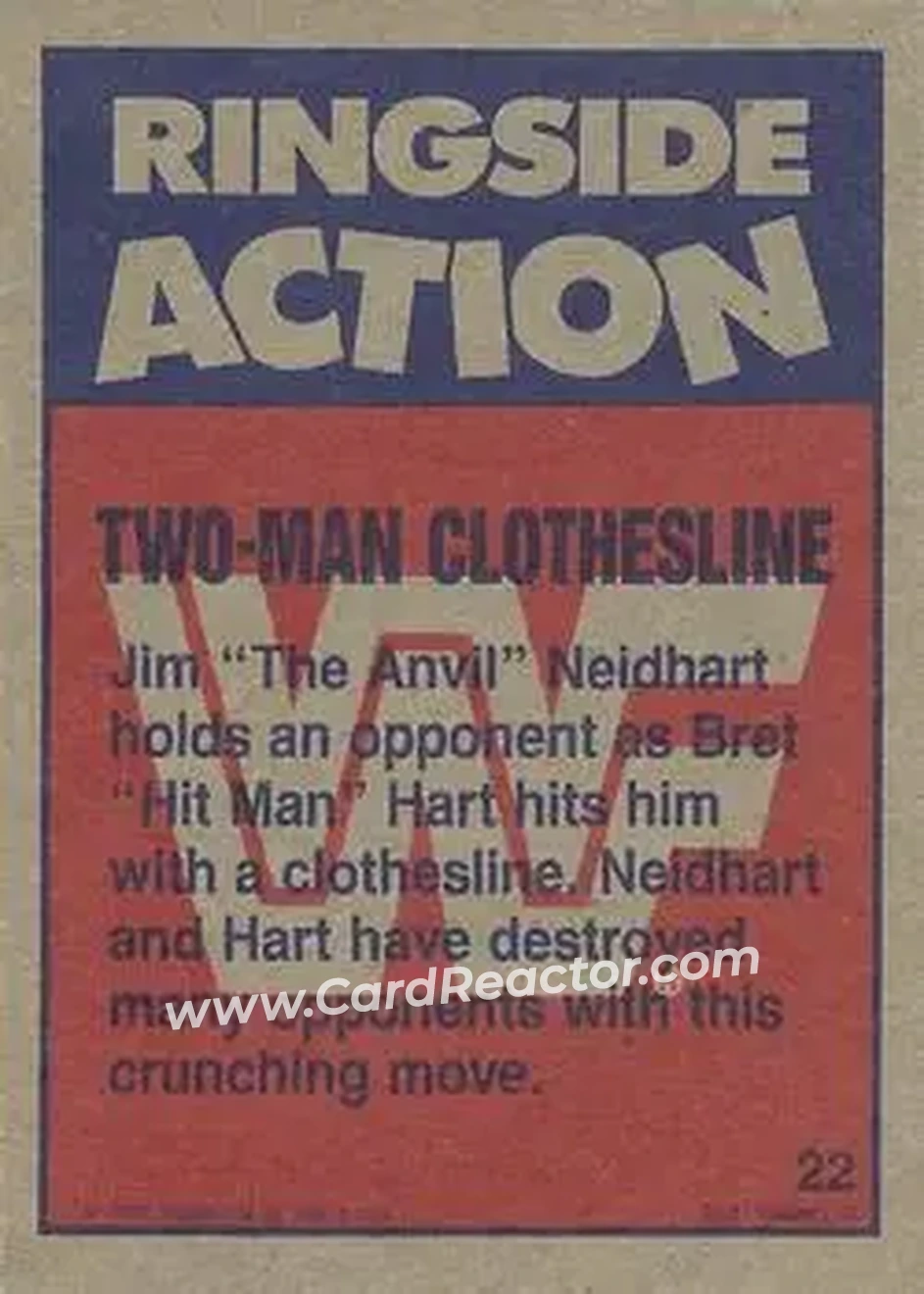 1987 Topps WWF #22 - Card #22 - Back 1987 Topps WWF #22 - Card #22 - Back