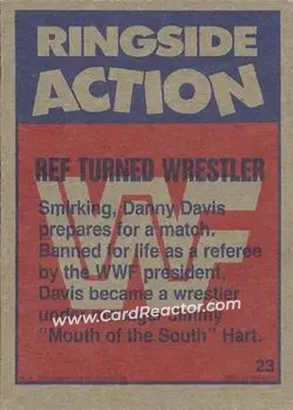 1987 Topps WWF #23 - Card #23 - Back