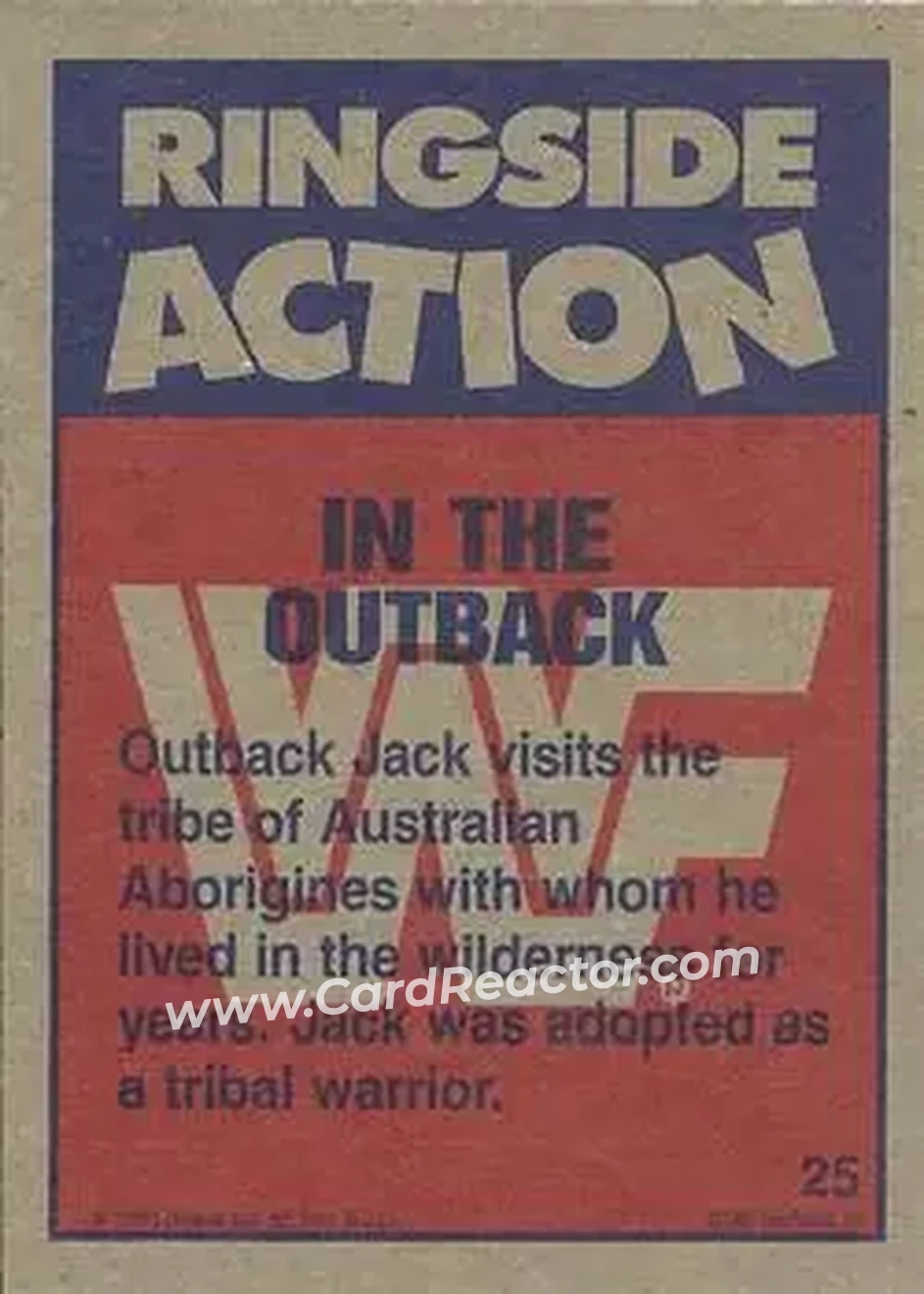 1987 Topps WWF #25 - Card #25 - Back