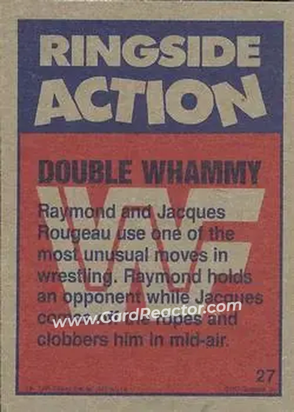 1987 Topps WWF #27 - Card #27 - Back
