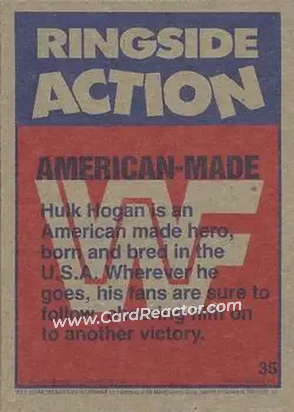1987 Topps WWF #35 - Card #35 - Back