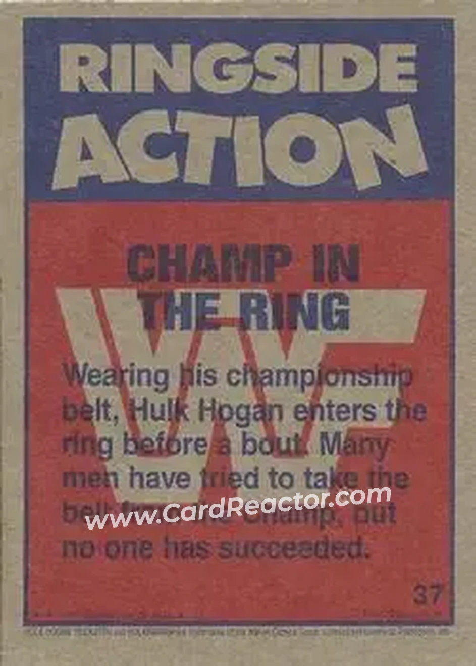1987 Topps WWF #37 - Card #37 - Back