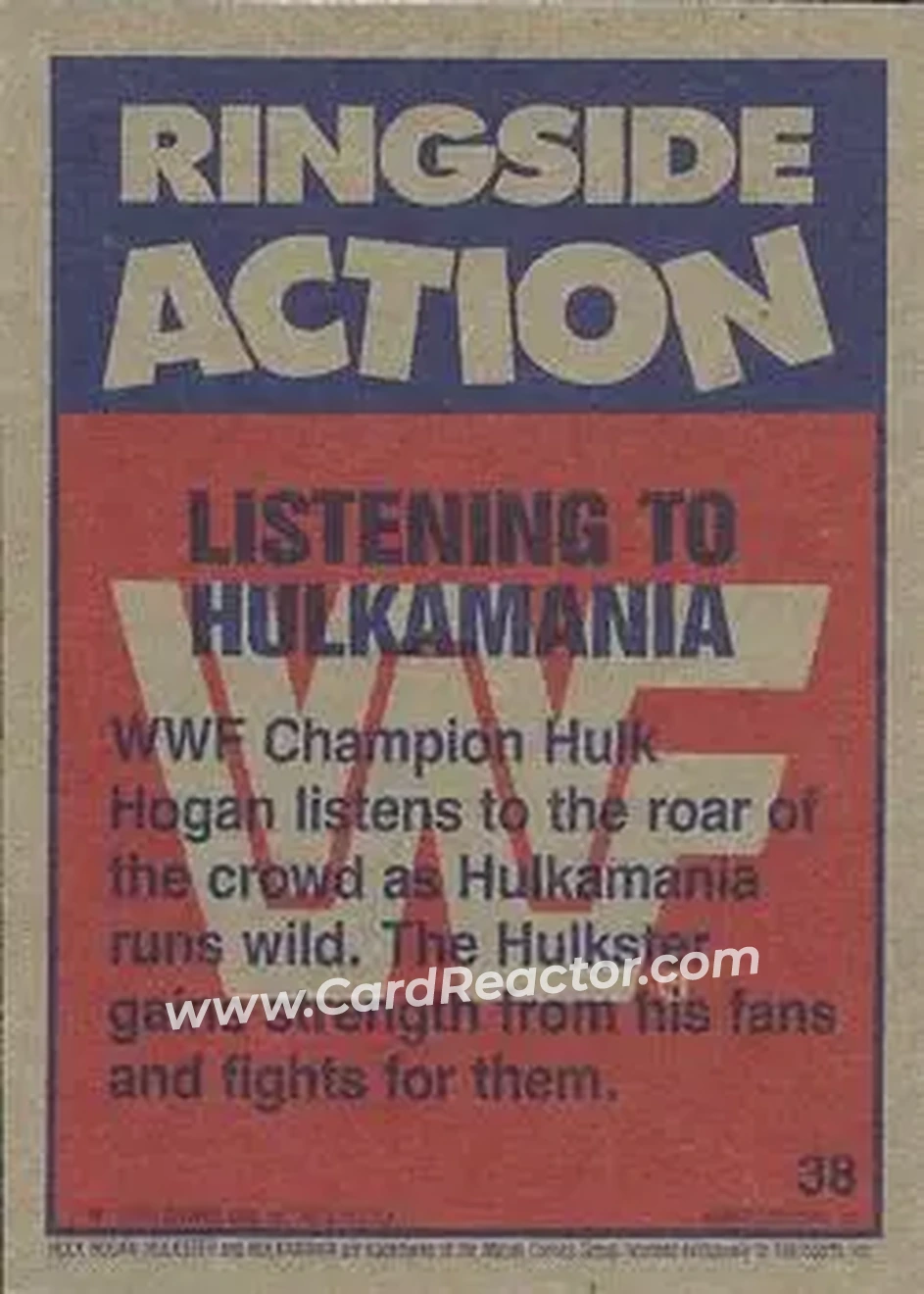 1987 Topps WWF #38 - Card #38 - Back