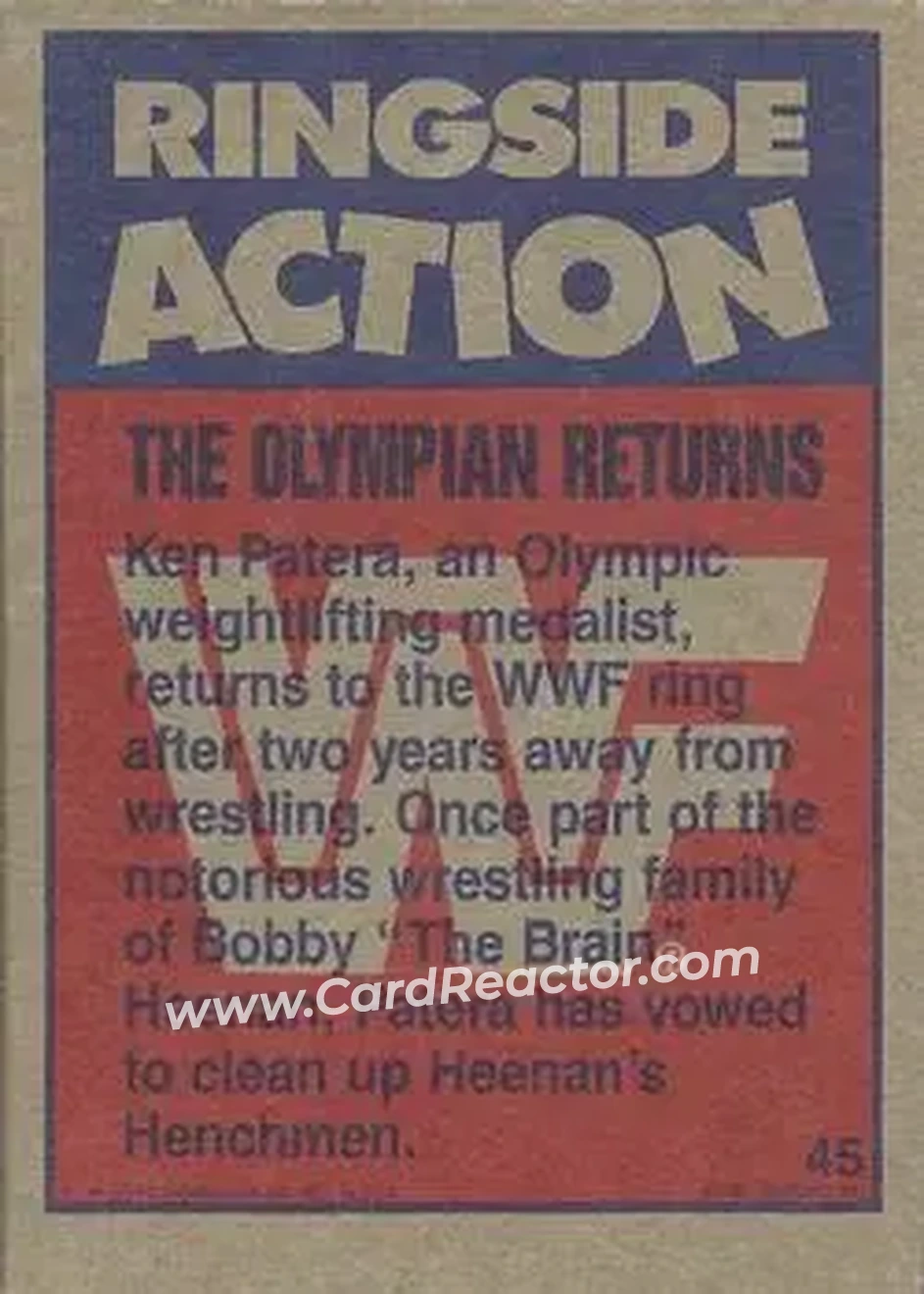 1987 Topps WWF #45 - Card #45 - Back