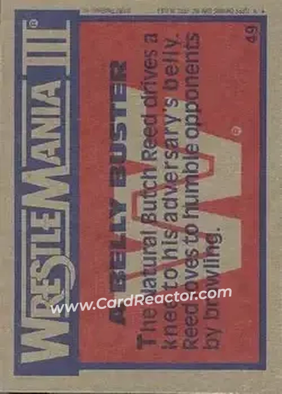 1987 Topps WWF #49 - Card #49 - Back