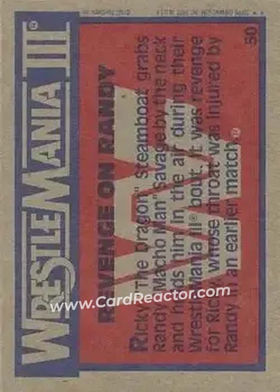 1987 Topps WWF #50 - Card #50 - Back