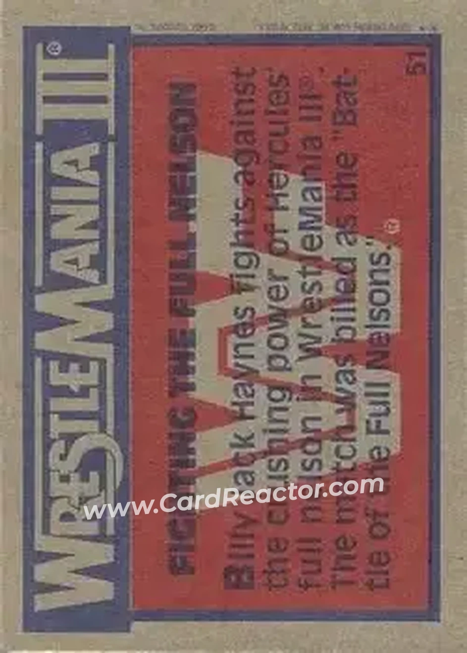 1987 Topps WWF #51 - Card #51 - Back