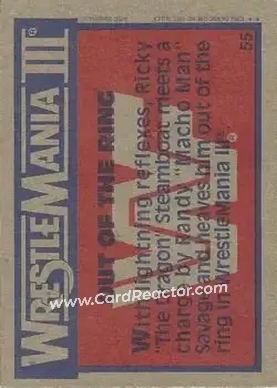 1987 Topps WWF #55 - Card #55 - Back