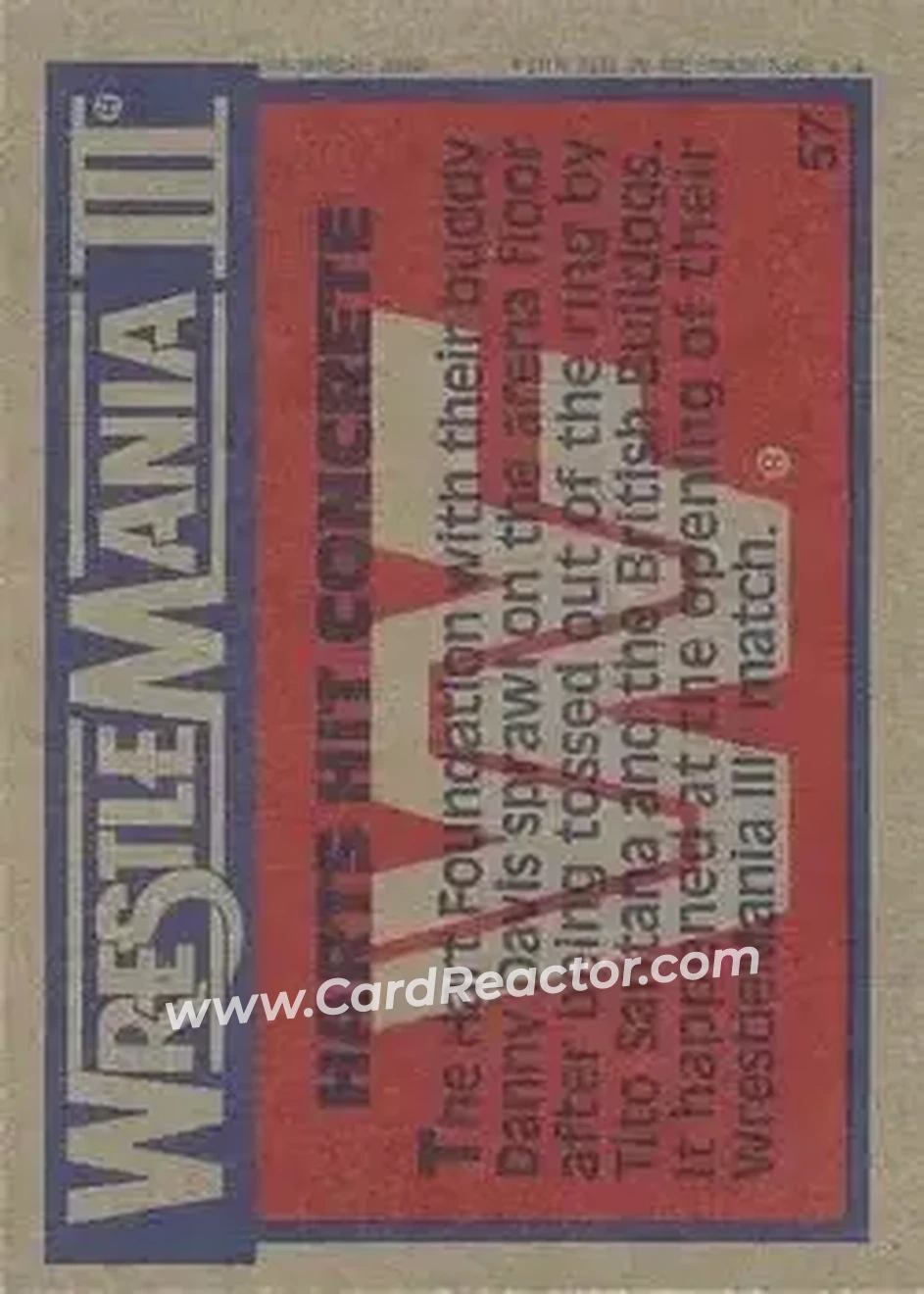 1987 Topps WWF #57 - Card #57 - Back