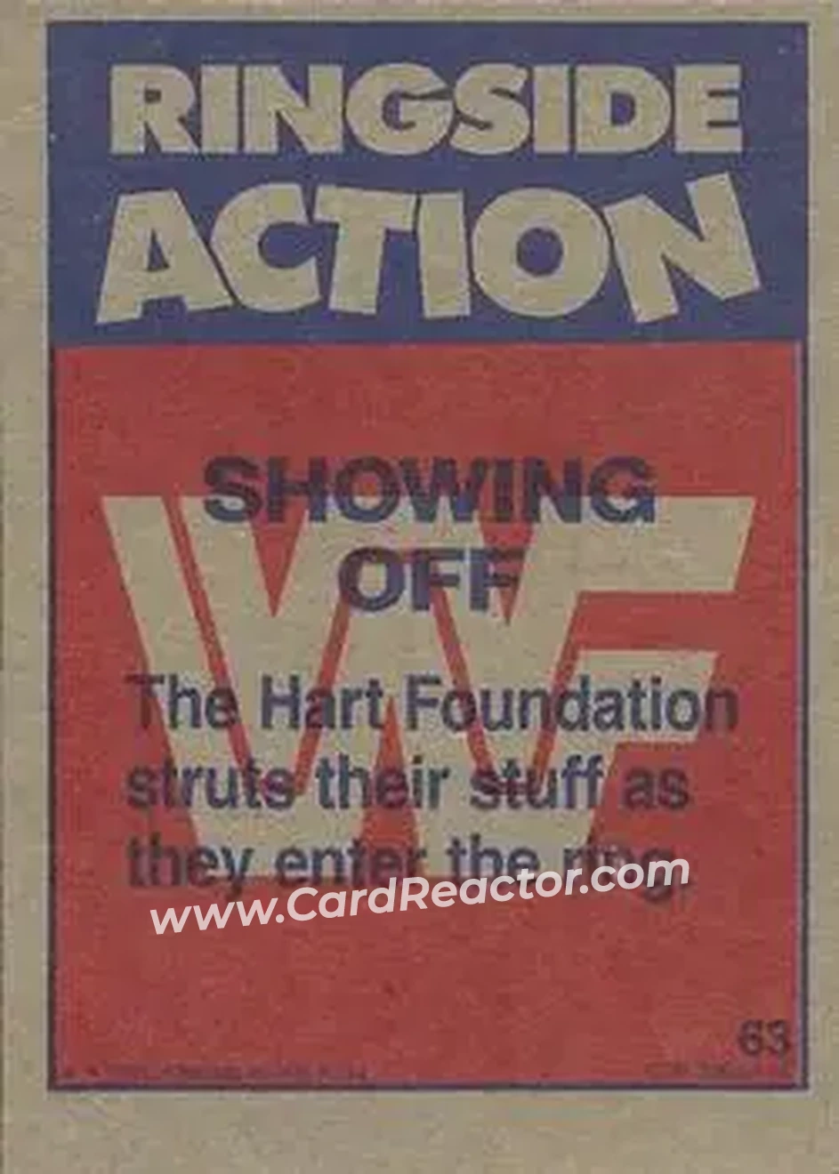 1987 Topps WWF #63 - Card #63 - Back