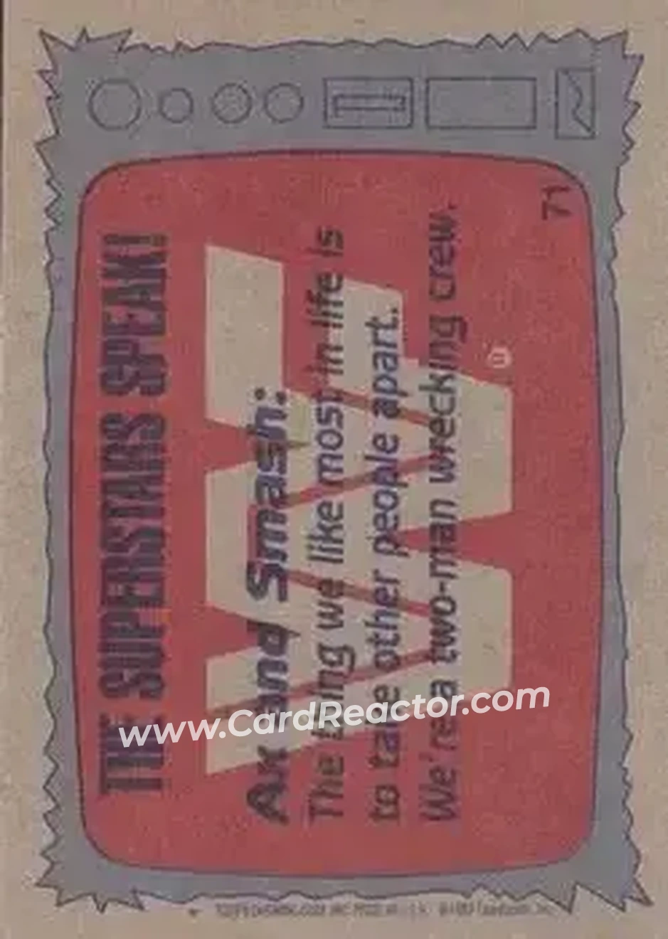 1987 Topps WWF #71 - Demolition - Back