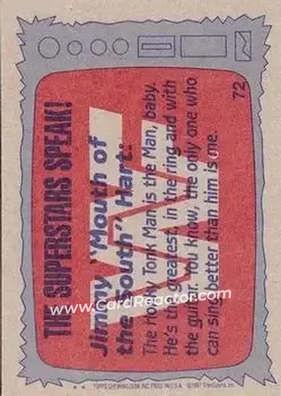 1987 Topps WWF #72 - Card #72 - Back