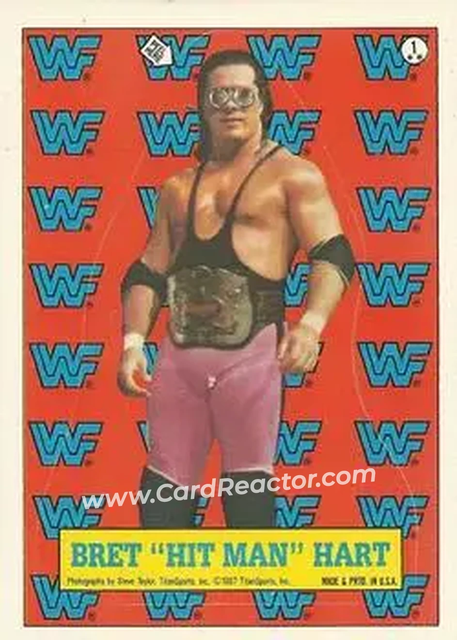 1987 Topps WWF - Stickers #1 - Bret "Hit Man" Hart