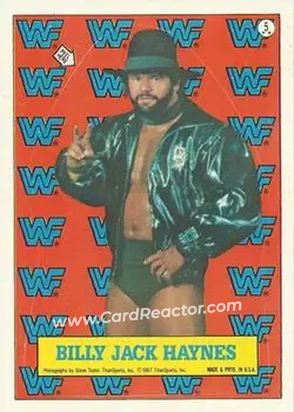 1987 Topps WWF - Stickers #5 - Billy Jack Haynes