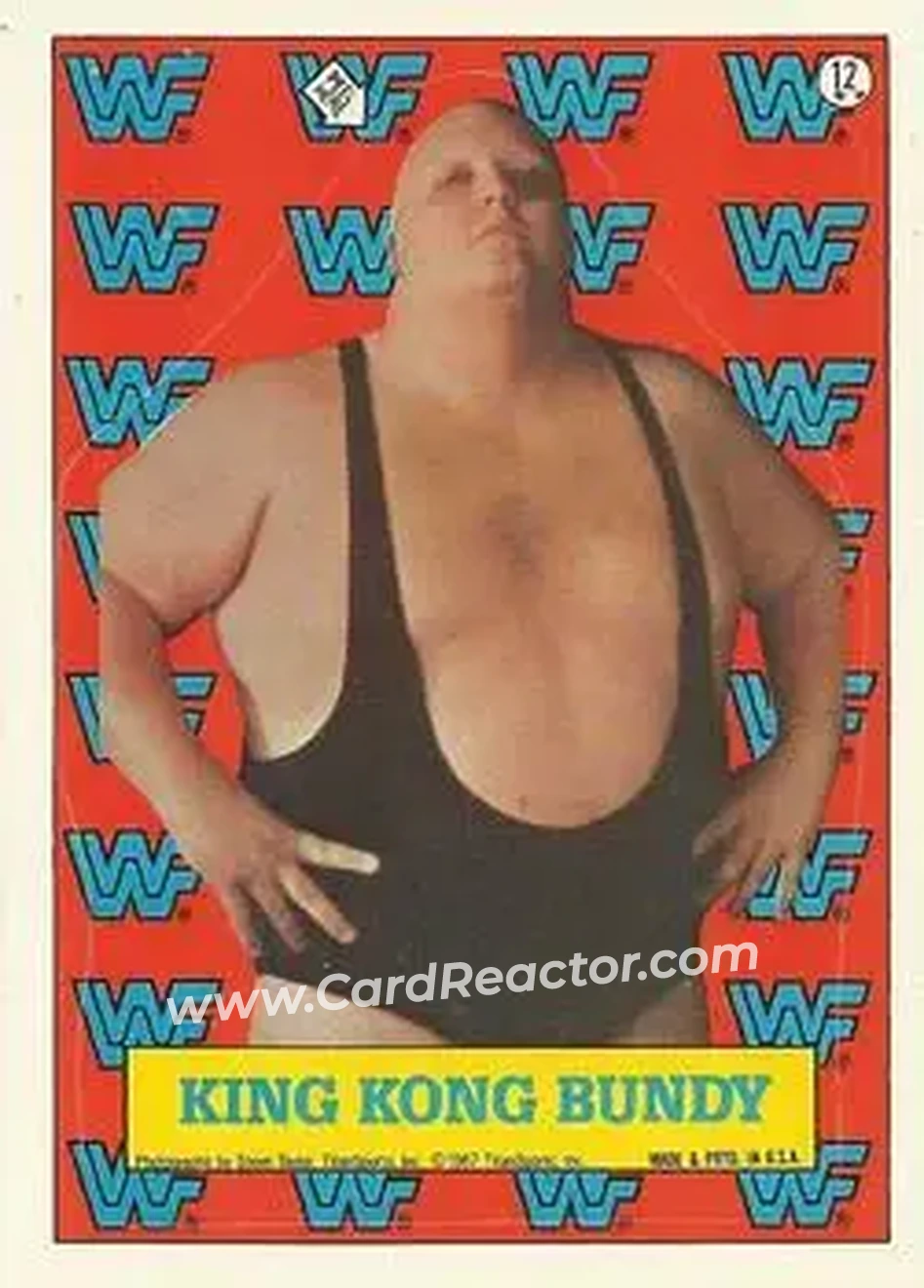 1987 Topps WWF - Stickers #12 - King Kong Bundy