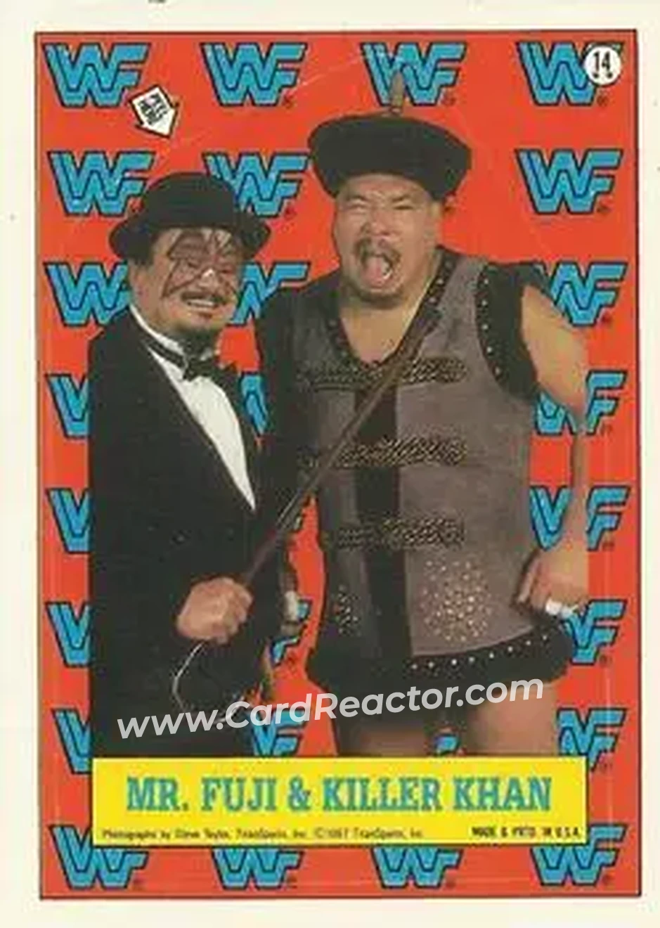 1987 Topps WWF - Stickers #14 - Card #14 - Front