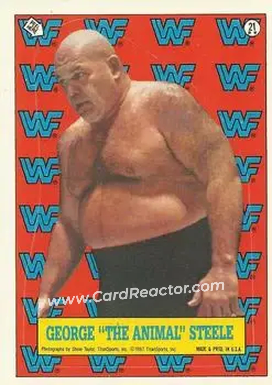 1987 Topps WWF - Stickers #21 - George "The Animal" Steele